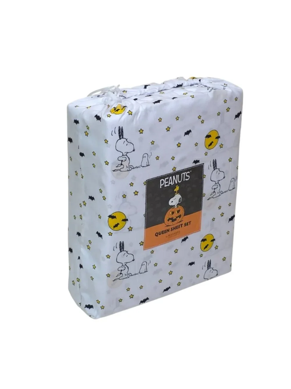 Peanuts Snoopy Halloween Queen Sheet Set By Berkshire Bats Ghosts Moon Polyester